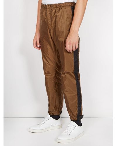 Prada Synthetic Nylon Track Pants in Brown for Men | Lyst