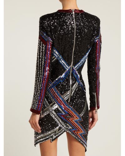 balmain sequin mini dress