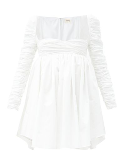 KHAITE Sueanne Gathered Mini Dress | Harrods US