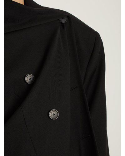 Balenciaga Wool Pulled Double-breasted Jacket in Black | Lyst