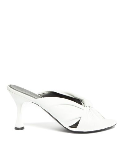 balenciaga drapy padded leather flat mules