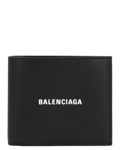 Balenciaga Leather Wallet in Black for Men - Lyst