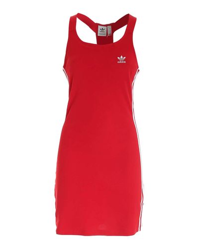 adidas Cotton Dress in Red - Lyst