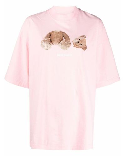 Palm Angels Cotton T-shirt in Pink - Lyst