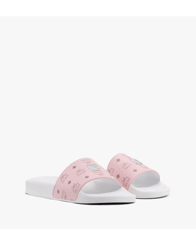 hot pink mcm slides