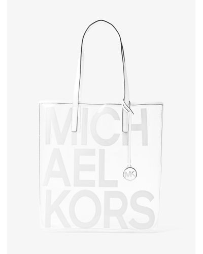 Borsa Tote The michael Grande Trasparente Con Logo di Michael Kors in  Bianco | Lyst