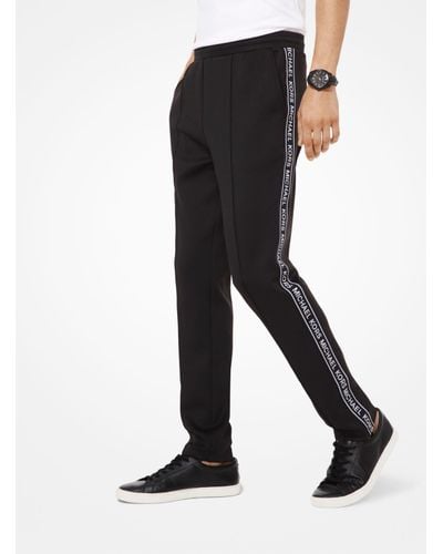 Michael Kors Synthetic Scuba Logo Tape Track Pants in Black for 