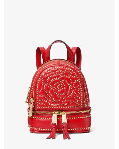 rhea mini rose studded leather backpack
