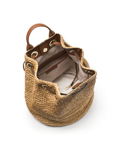 michael kors straw backpack