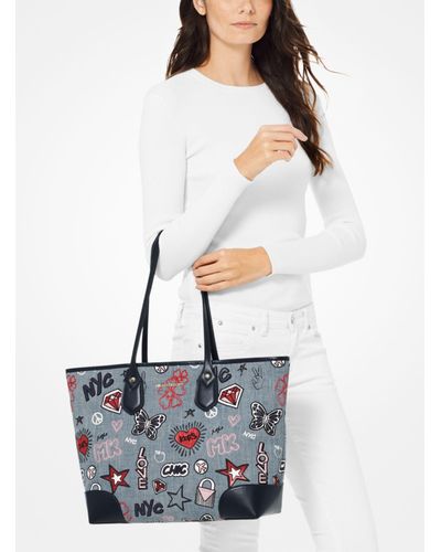 michael kors denim tote