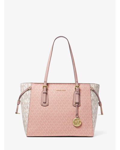 Bolso tote Voyager mediano con bloque de color y logotipo Michael Kors de  color Rosa | Lyst