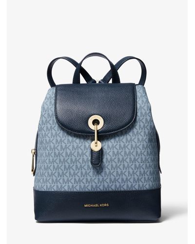 michael kors raven leather backpack