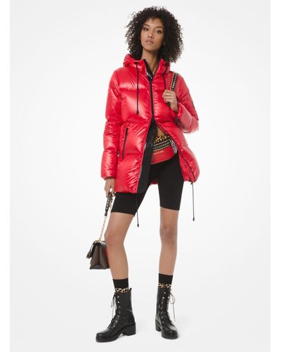 michael kors puffer jacket women's red