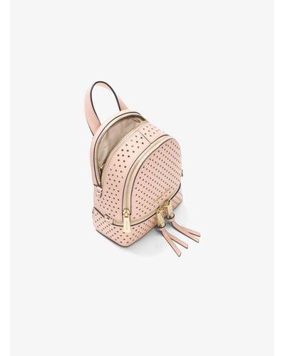 rhea mini perforated leather backpack