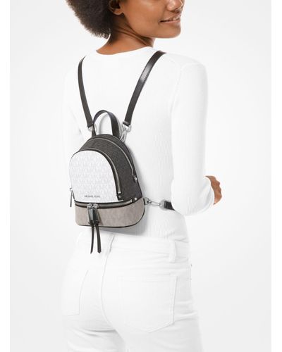 michael kors white mini backpack