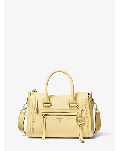michael kors carine small pebbled leather satchel