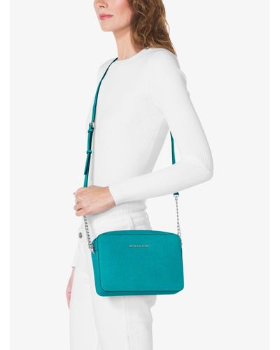 michael michael kors jet set large saffiano leather crossbody bolsa