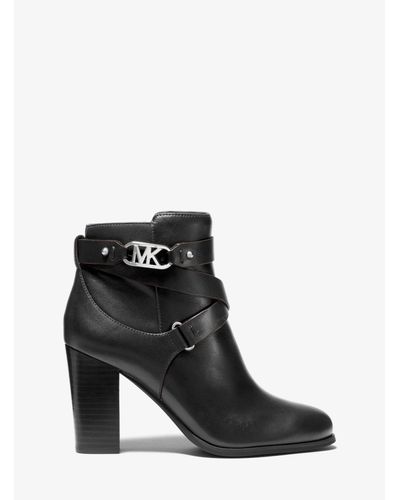 Michael Kors Kincaid Leather Ankle Boot in Black - Lyst