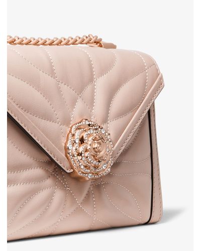 michael kors whitney large petal quilted leather convertible shoulder bag