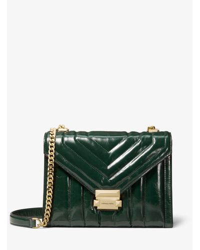 Michael Kors Whitney Large Quilted Leather Convertible Shoulder Bag in  Racing Green (Green) - Lyst