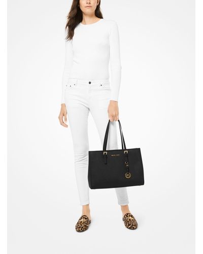 michael kors black saffiano leather tote