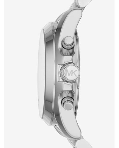 Michael Kors Oversize Bradshaw Silver-tone Watch in Metallic | Lyst