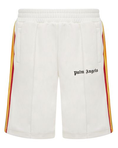 Palm Angels Synthetic Rainbow Track Shorts in White for Men - Lyst