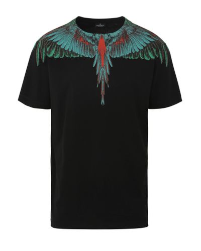 T-shirt nera regular fit Green Wings in cotone con ali sulle spalle e  intorno al collo.Marcelo Burlon in Cotone da Uomo colore Nero | Lyst