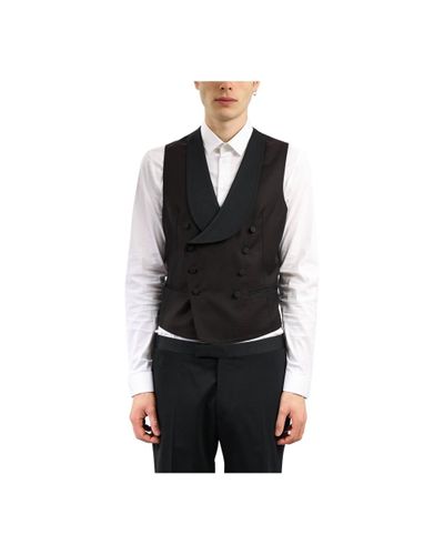 Gilet smoking doppiopetto microfantasia da Uomo di Tagliatore in Nero | Lyst