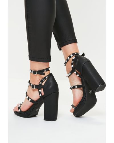 studded gladiator sandals block heel