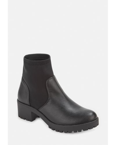 missguided chunky ankle boot in black