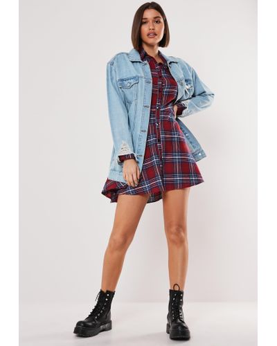 burgundy tartan dress