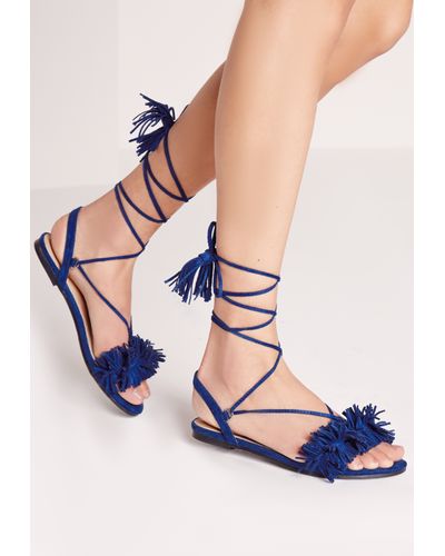 cobalt blue sandals flat