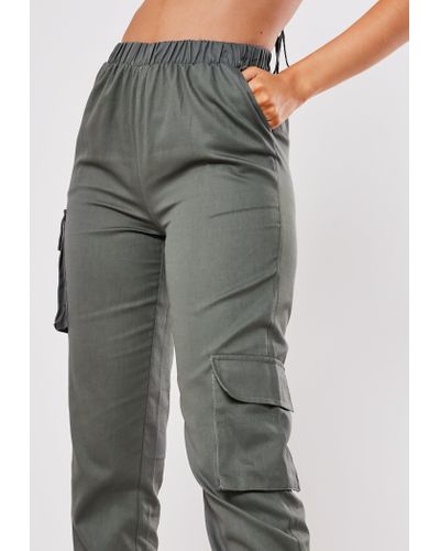 women's twill cargo joggers