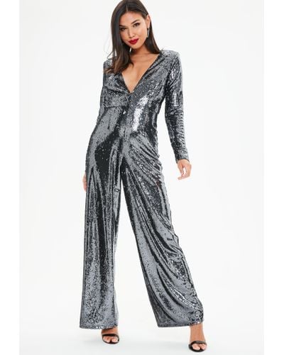 sequin jumpsuit long sleeve