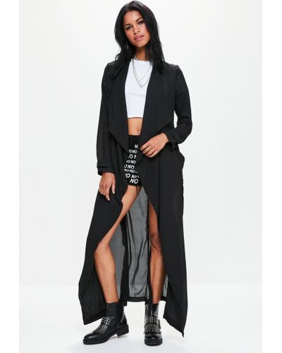 black longline duster jacket