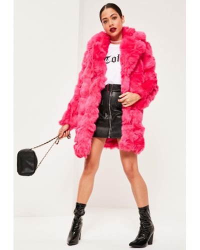 pink bubble fur coat