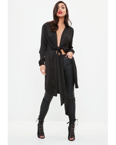 black longline shirt dress