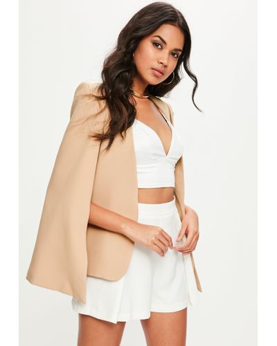 cropped cape blazer