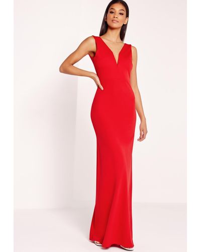 plunging v neck maxi dress
