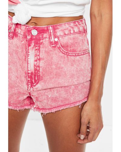 Pink acid wash shorts Clearance