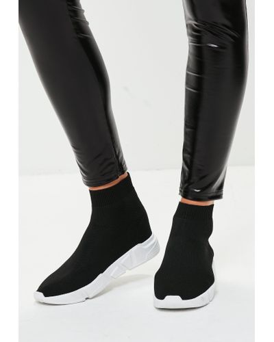 womens black sock trainers