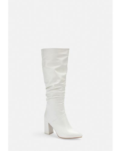 ruched pointed toe boots