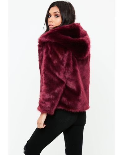 fluffy burgundy jacket
