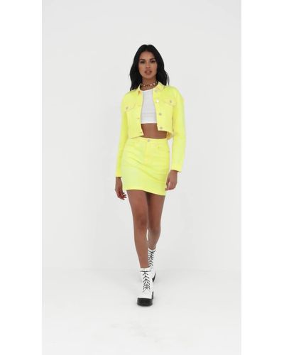 neon yellow cropped jacket