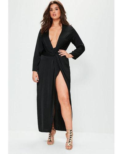 plus size split maxi dress