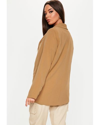 Missguided Synthetic Peace + Love Nude Belted Blazer Dress 