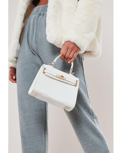 white croc handbag