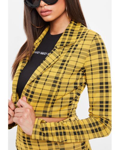 yellow cropped blazer