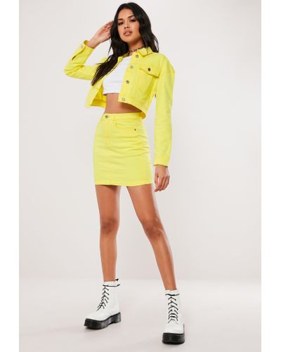 yellow denim jacket cropped